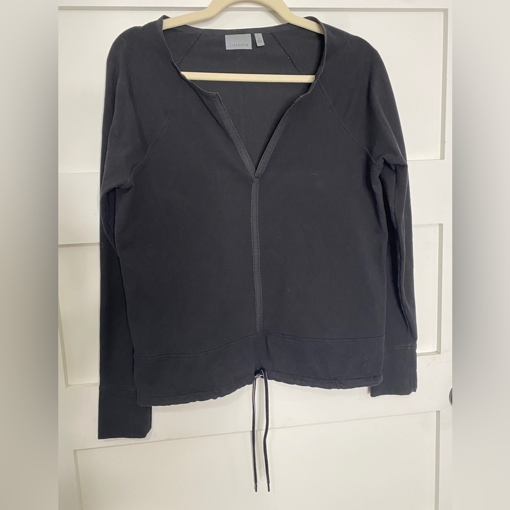Athleta Sentry Split Collar Black Pullover Sweats… - image 3